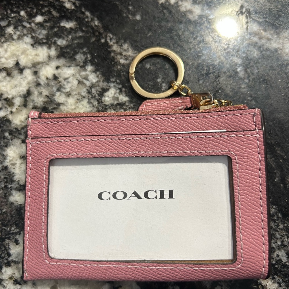 Pink Coach Wallet with Key Ring
